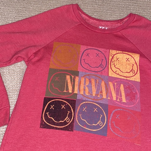 Urban Outfitters Pink Nirvana Crewneck Sweatshirt - Picture 2 of 5